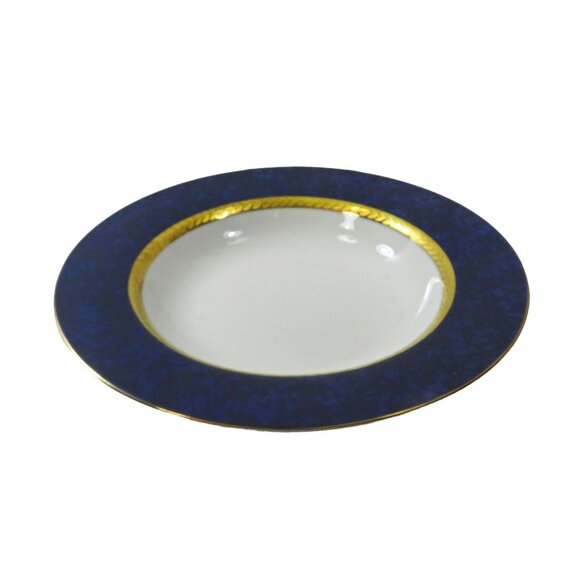 TWO (2) RETRONEU IMPERIAL COLLECTION '95 Blue 22K Gold Band 8.5" Low Bowls - Picture 2 of 7